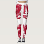 Ik hou van mijn mama rode harten leggings (Voorkant)