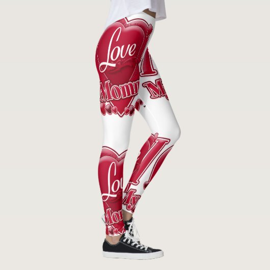 Ik hou van mijn mama rode harten leggings (Rechts)