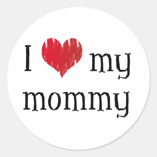 Ik hou van mijn mama ronde sticker (Voorkant)