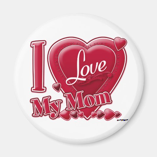 Ik hou van mijn mama rood - hart magneet (Voorkant)