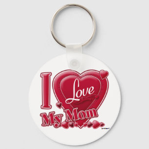 Ik hou van mijn mama rood - hart sleutelhanger