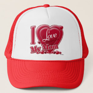 Ik hou van mijn mama rood - hart trucker pet