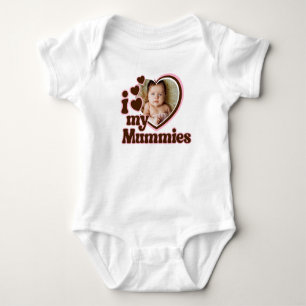 Ik hou van mijn mama's Roze bruine foto Romper