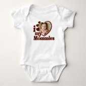 Ik hou van mijn mama's Roze bruine foto Romper (Voorkant)