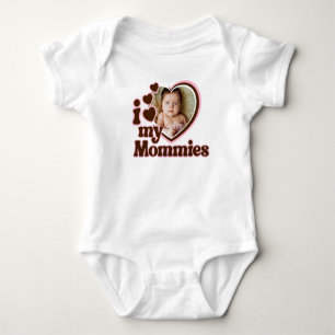 Ik hou van mijn mama's Roze bruine foto Romper