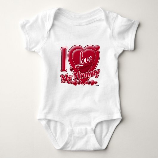 Ik hou van mijn mammie rood - hart romper (Voorkant)