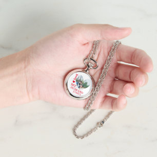 Ik hou van mijn man aangepaste hart foto halsketti horloge