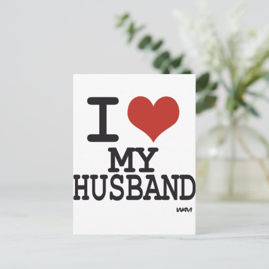 Ik hou van mijn man briefkaart (Staand voorkant)