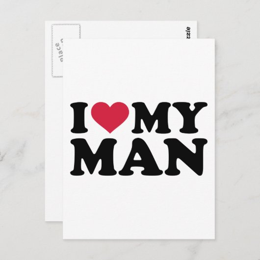 Ik hou van mijn man briefkaart (Voorkant / Achterkant)