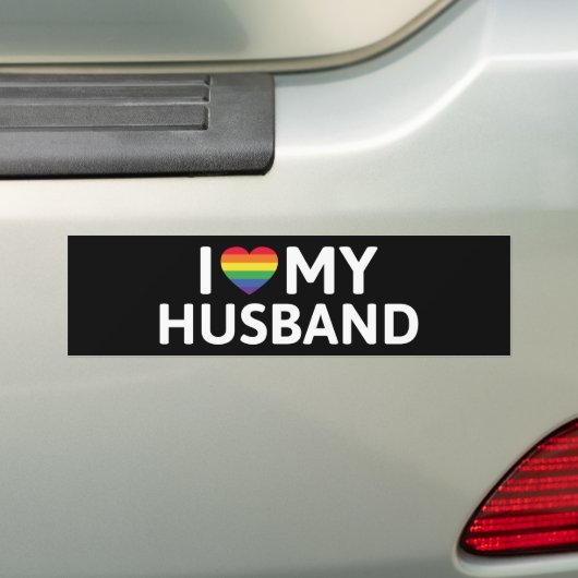 Ik hou van mijn man bumpersticker (Op auto)