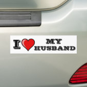 Ik hou van mijn man bumpersticker (Op auto)