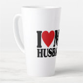 Ik hou van mijn man - Cute Matching Gift voor Vrou Latte Mok (Linkerhoek)