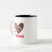 Ik hou van mijn man Foto Gift Classic Mok, 11 oz C Tweekleurige Koffiemok (Voorkant links)