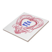 Ik hou van mijn man! Foto Red Hearts Tegeltje (Zijkant)