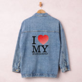 Ik hou van mijn man geometrisch hart Valentijnsdag Denim Jacket (Hangar)