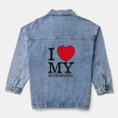 Ik hou van mijn man hart Valentijnsdag aangepaste  Denim Jacket (Achterkant)