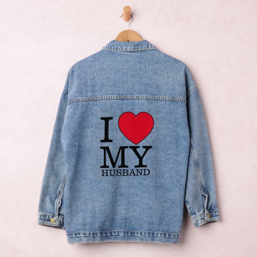 Ik hou van mijn man hart Valentijnsdag aangepaste Denim Jacket (Hangar)