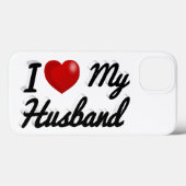 Ik hou van mijn man leuke zwarte tekst iPhone Case (Achterkant (horizontaal))