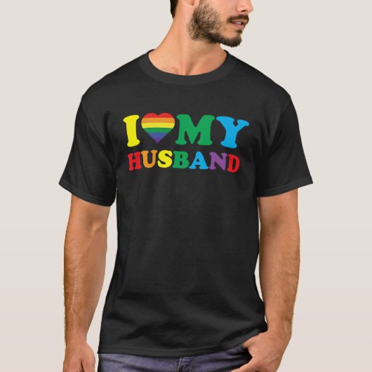 Ik hou van mijn man LGBTQ Gay Valentijnsdag T-shirt (Voorkant)