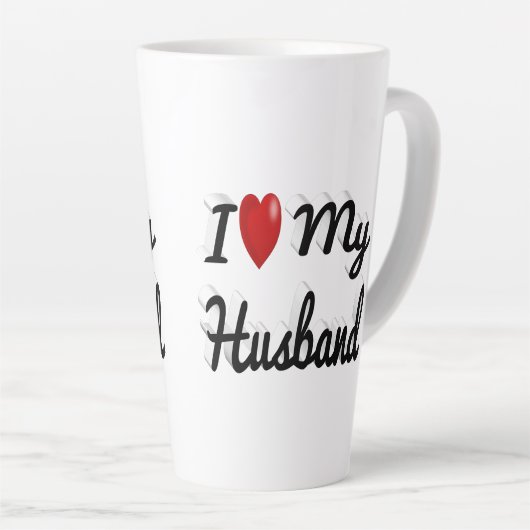 Ik hou van mijn man, schattig zwart latte mok (Rechterhoek)