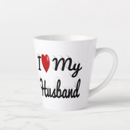 Ik hou van mijn man, schattig zwart latte mok