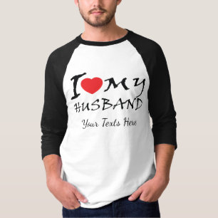 Ik hou van mijn man tekst met rood hart symbool vo t-shirt
