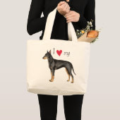 Ik hou van mijn Manchester Terrier Grote Tote Bag (Voorkant (product))