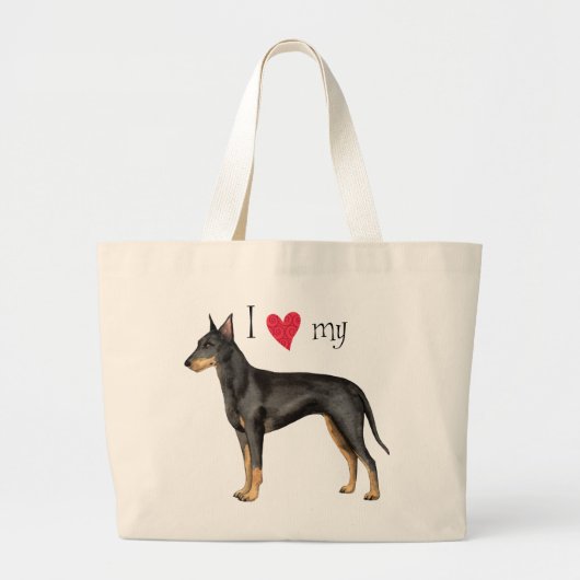 Ik hou van mijn Manchester Terrier Grote Tote Bag (Voorkant)