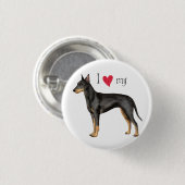 Ik hou van mijn Manchester Terrier Ronde Button 3,2 Cm (Voorkant /achterkant)