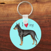 Ik hou van mijn Manchester Terrier Sleutelhanger (Voorkant)