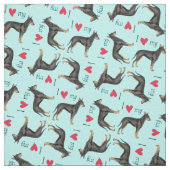 Ik hou van mijn Manchester Terrier Stof (Swatch)