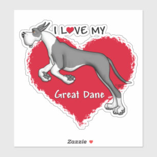 Ik hou van mijn Mantle Great Dane Sticker