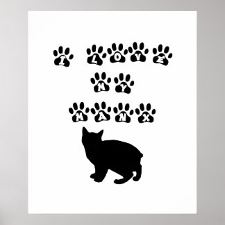 Ik hou van mijn Manx—Zwarte tekst Poster