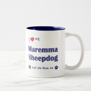 Ik hou van mijn Maremma Sheepdog (Vrouw Dog) Tweekleurige Koffiemok