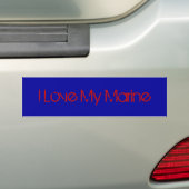 Ik hou van mijn marinier bumpersticker (Op auto)