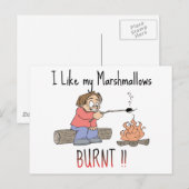 Ik hou van mijn mashmallows verbrand briefkaart (Voorkant / Achterkant)