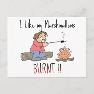 Ik hou van mijn mashmallows verbrand briefkaart