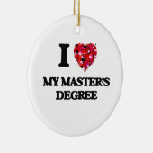 Ik hou van mijn mastergraad keramisch ornament (Rechts)