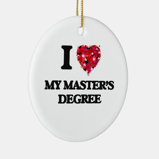 Ik hou van mijn mastergraad keramisch ornament (Rechts)