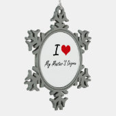 Ik hou van mijn mastergraad tin sneeuwvlok ornament (Links)