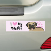Ik hou van mijn Mastiff/Bullmastiff Bumpersticker (Op auto)