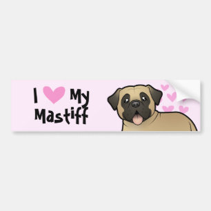 Ik hou van mijn Mastiff/Bullmastiff Bumpersticker
