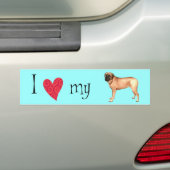 Ik hou van mijn Mastiff Bumpersticker (Op auto)