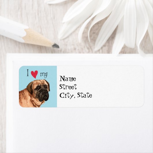 Ik hou van mijn Mastiff Etiket (Insitu)