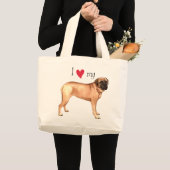 Ik hou van mijn Mastiff Grote Tote Bag (Voorkant (product))