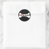 Ik hou van mijn mastiff - hondenbot ronde sticker (Tas)