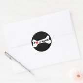 Ik hou van mijn mastiff - hondenbot ronde sticker (Envelop)