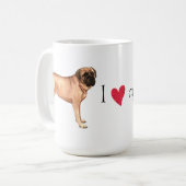 Ik hou van mijn Mastiff Koffiemok (Voorkant links)