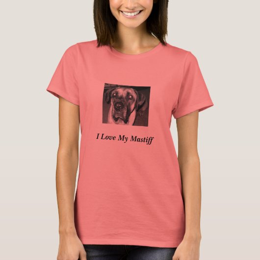 Ik hou van mijn Mastiff T-shirt (Voorkant)