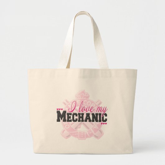 Ik hou van mijn Mechanic Grote Tote Bag (Voorkant)